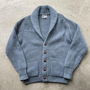 Vintage Bullocks Wool Cardigan Sweater Men M Cardigan Shawl 70s 80s Blue
